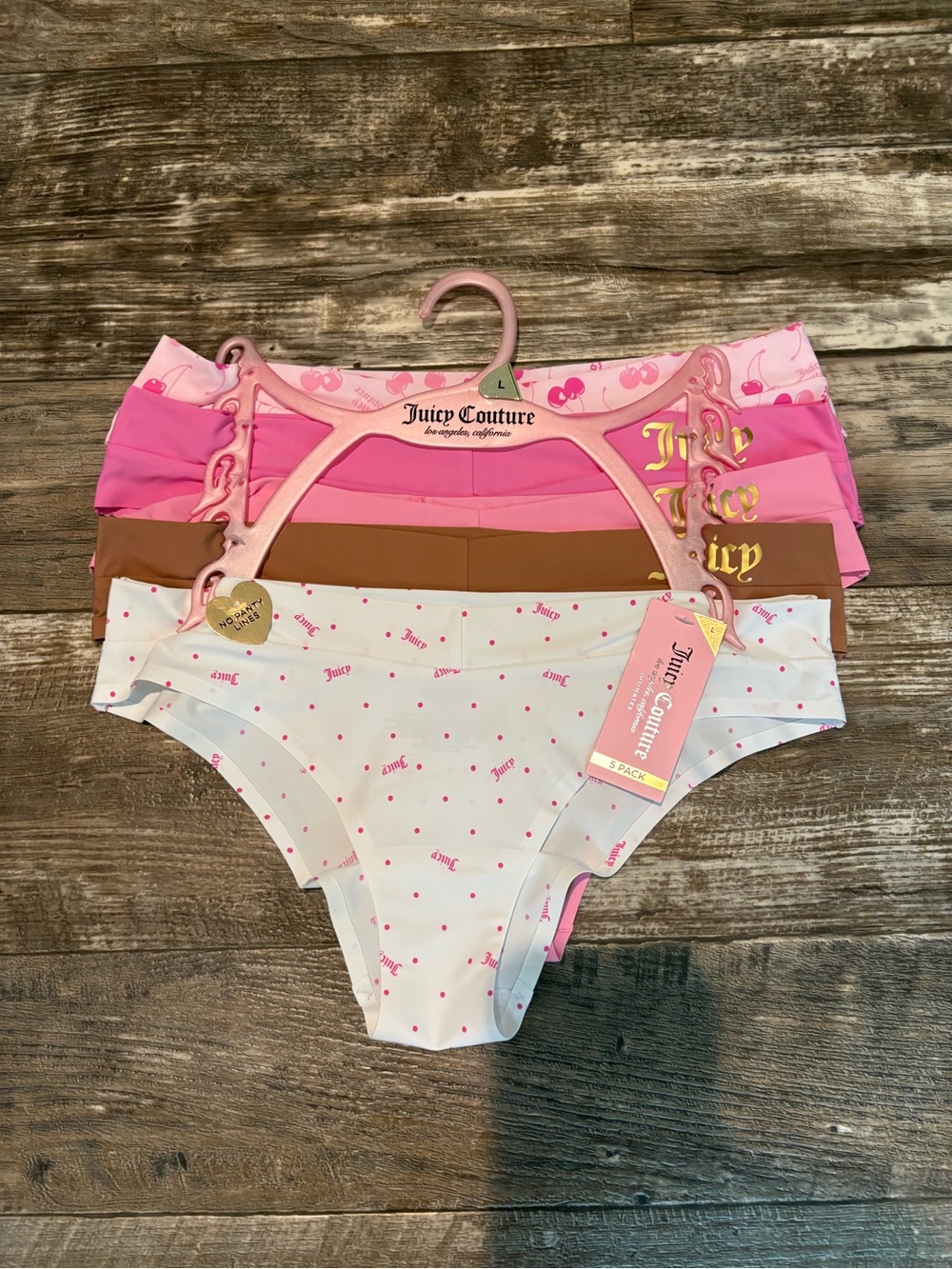 Juicy Couture Pack of 5 Cheeky Panties Women’s Size L
